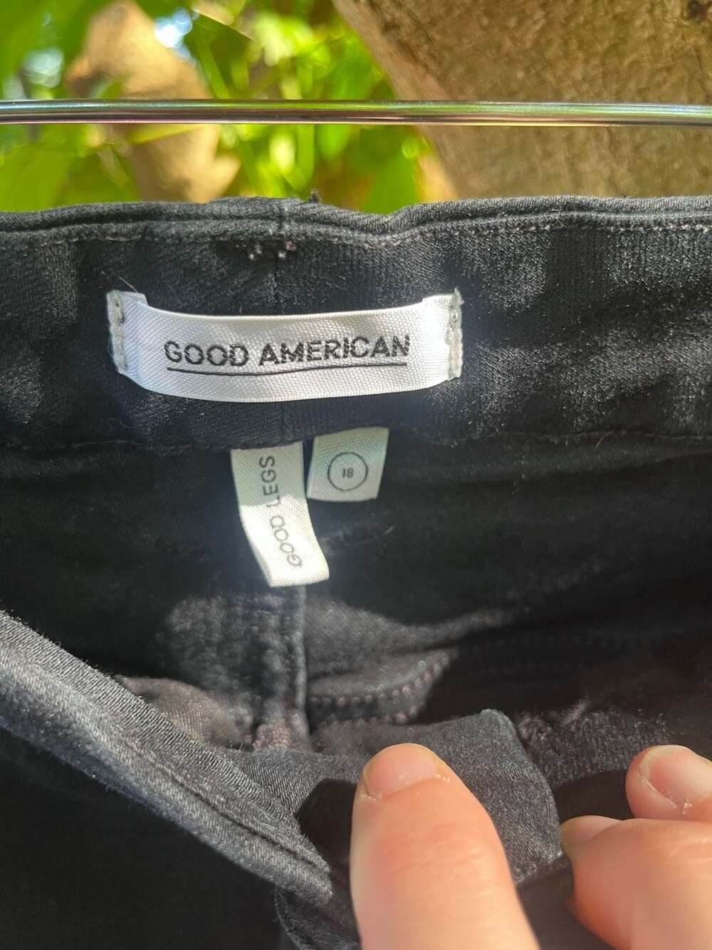 Good American Good Legs Distressed Skinny Jeans Black Size 18